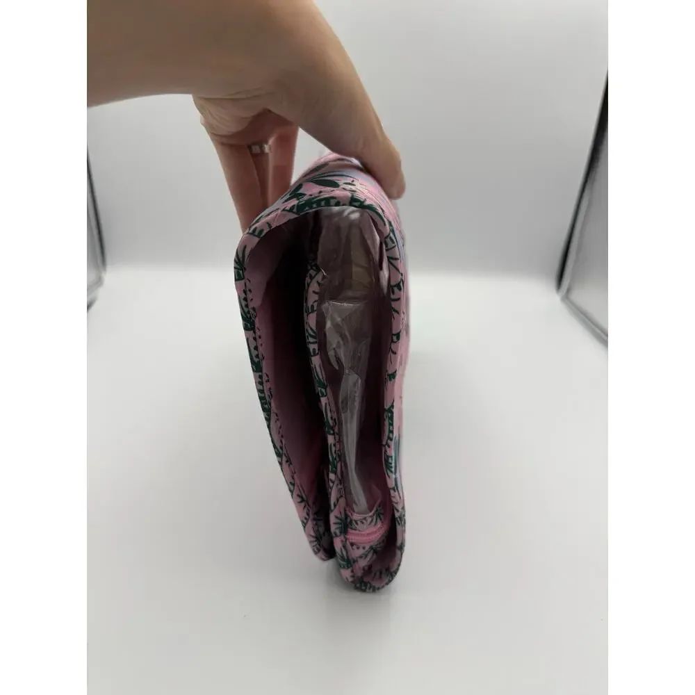 Dwell Studio Pink Floral Hanging Cosmetic Travel Bag Organizer Bottles NWT